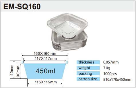 square foil trays customized