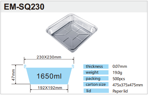 9 inch square foil tray