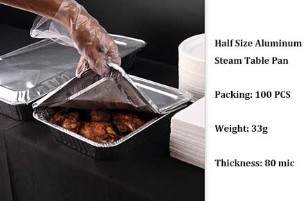 half size aluminum steam table pan