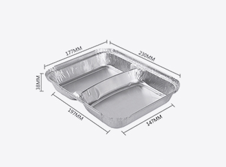 2 cavities aluminum foil containers