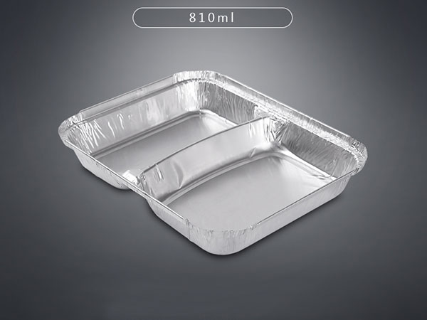 2 compartment take away aluminum tray