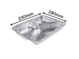 3 compartment aluminium foil container