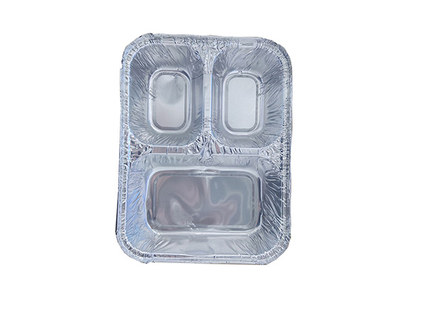 3 compartment disposable aluminum foil fast food container