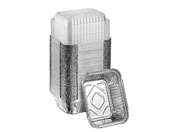 small foil containers with clear lids